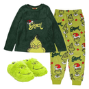 Kit Pijama Grinch em Lã Polar com Pantufa – Presente Perfeito de Natal